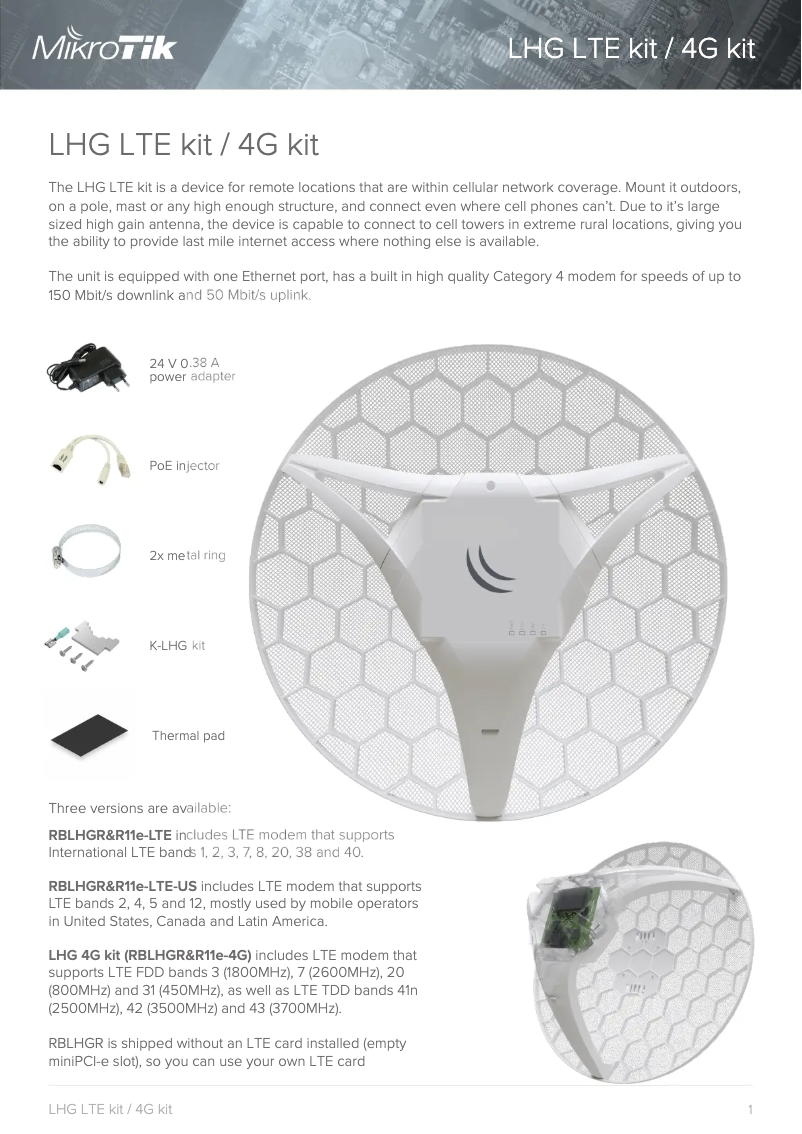 Image de la première page du manuel de l'appareil LHG R