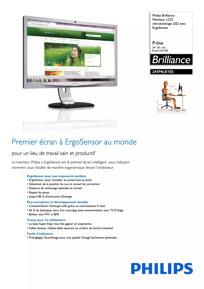 Imagen de la primera página del manual del dispositivo Brilliance 241P4LRYES