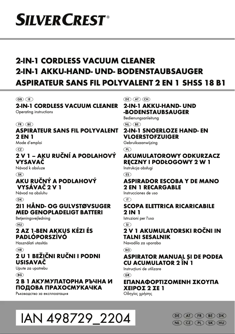 Page 1 de la notice Manuel utilisateur SilverCrest SOHSS 18 B1