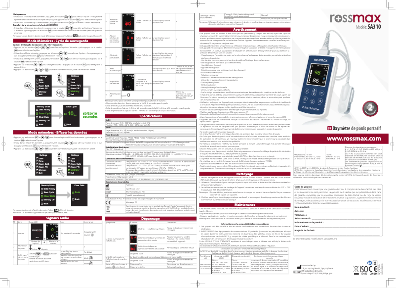 Image de la première page du manuel de l'appareil SA310