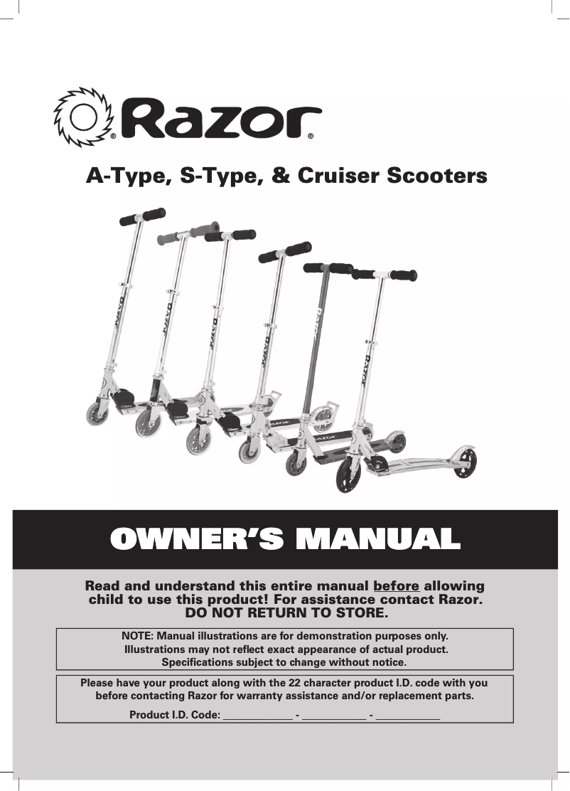 Page 1 de la notice Manuel utilisateur Razor A2