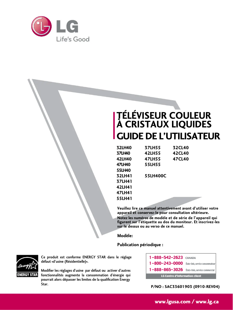 Página 1 del manual Manual de usuario LG 42LH41