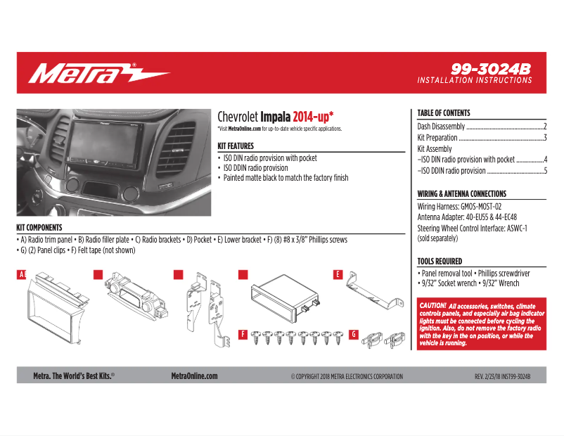 Page n°1 - Mode d'emploi Metra 99-3024B