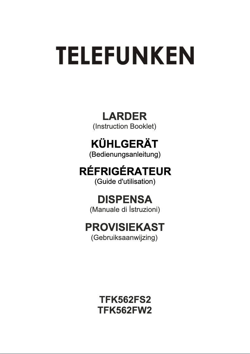 Image de la première page du manuel de l'appareil TFK562FW2