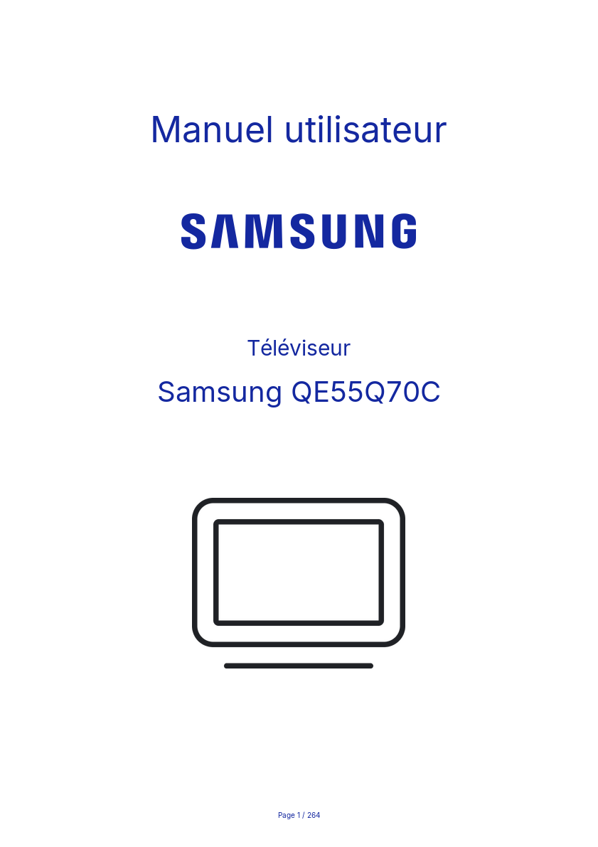 Page n°1 - Manuel utilisateur Samsung QE55Q70C