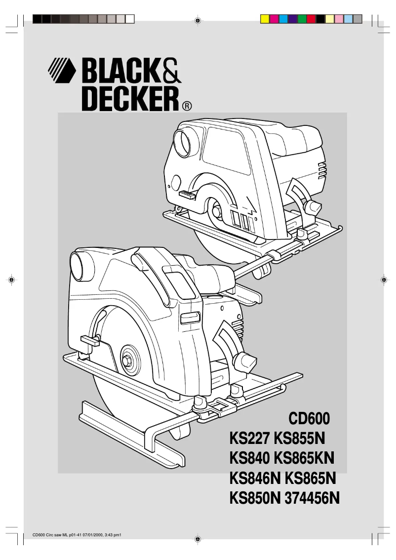 Page 1 de la notice Manuel utilisateur Black & Decker KS855N
