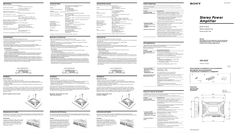 Página 1 del manual Manual de usuario Sony XM-502Z