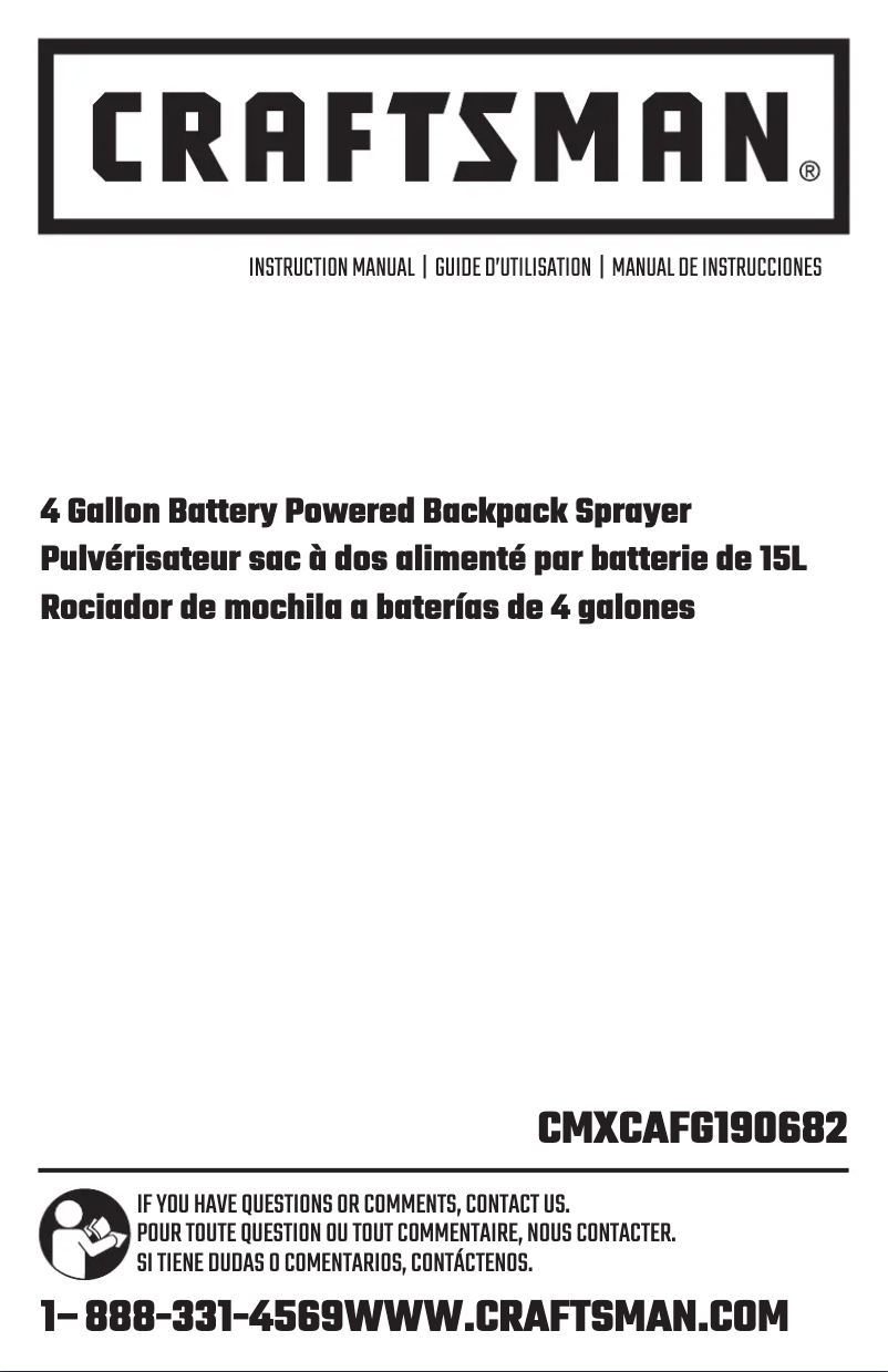 Page 1 de la notice Manuel utilisateur Craftsman CMXCAFG190682