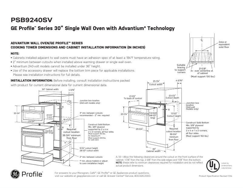 Image de la première page du manuel de l'appareil Profile PSB9240SVSS