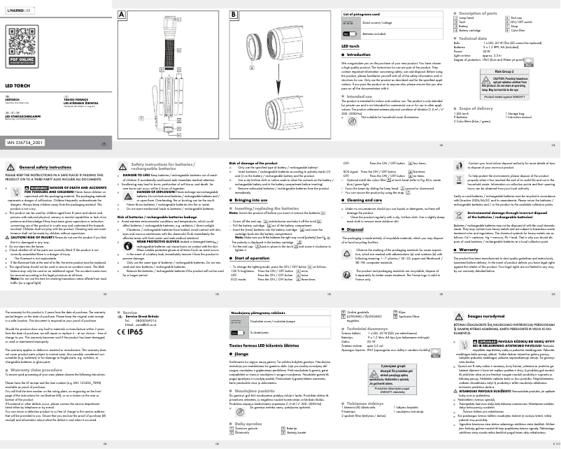 Page 1 de la notice Manuel utilisateur Livarno Lux HG06634