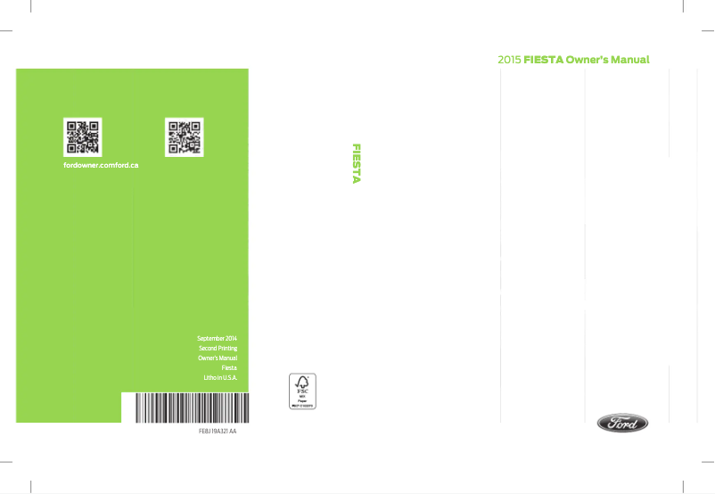 Page 1 de la notice Manuel utilisateur Ford Fiesta (2014)