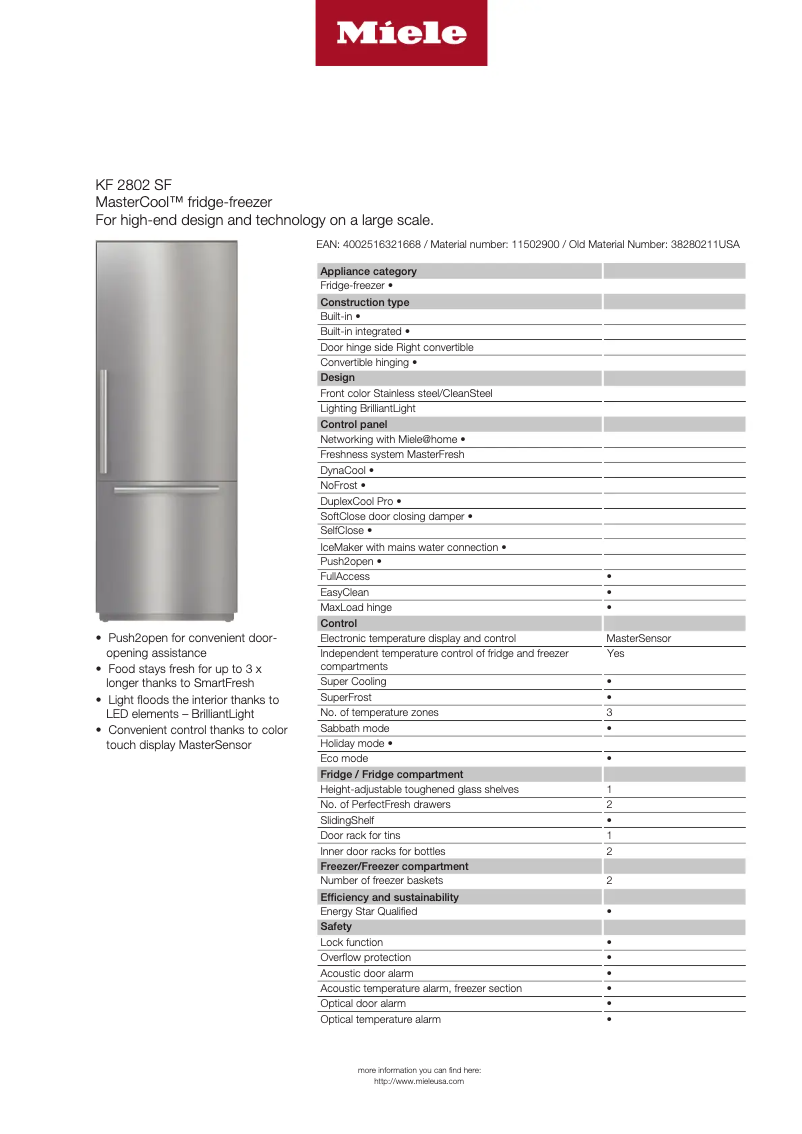 Image de la première page du manuel de l'appareil KF 2802 SF