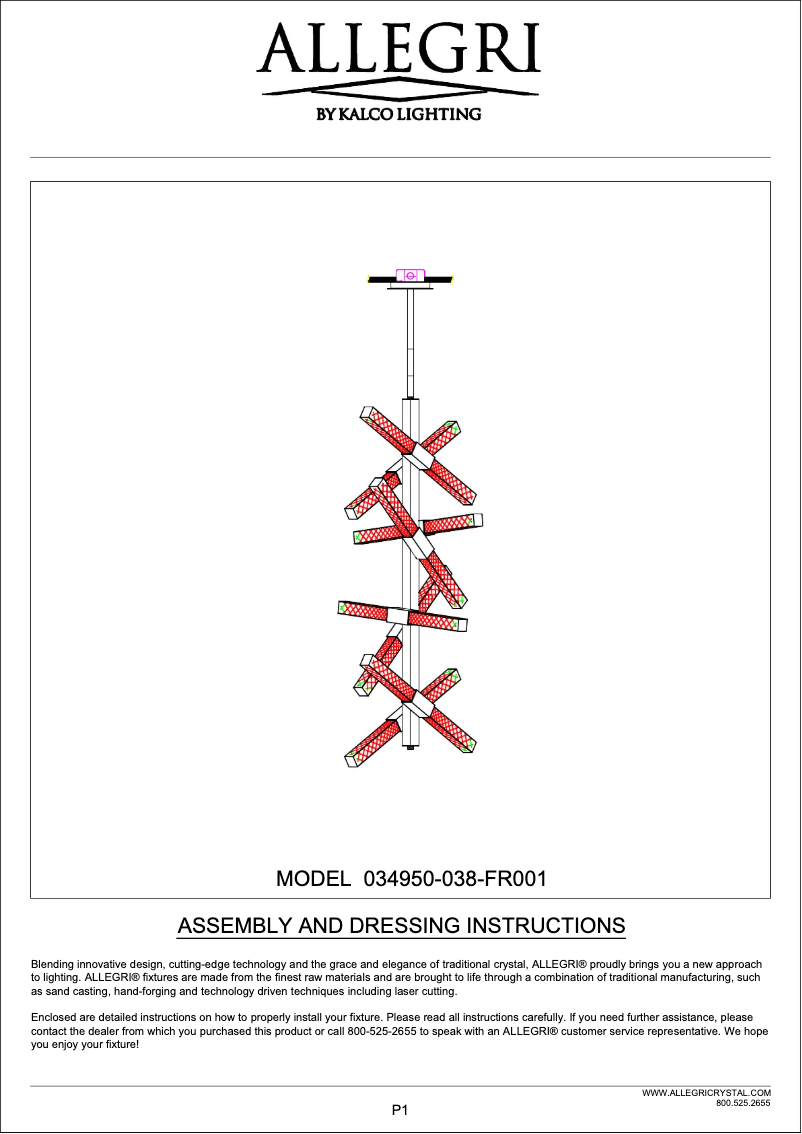Page n°1 - Manuel utilisateur Allegri Apollo 034950-038-FR001
