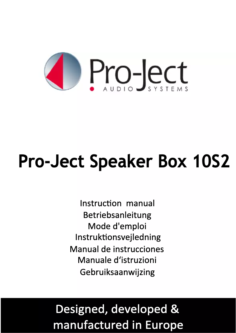 Page n°1 - Manuel utilisateur Pro-Ject Speaker Box 10 S2