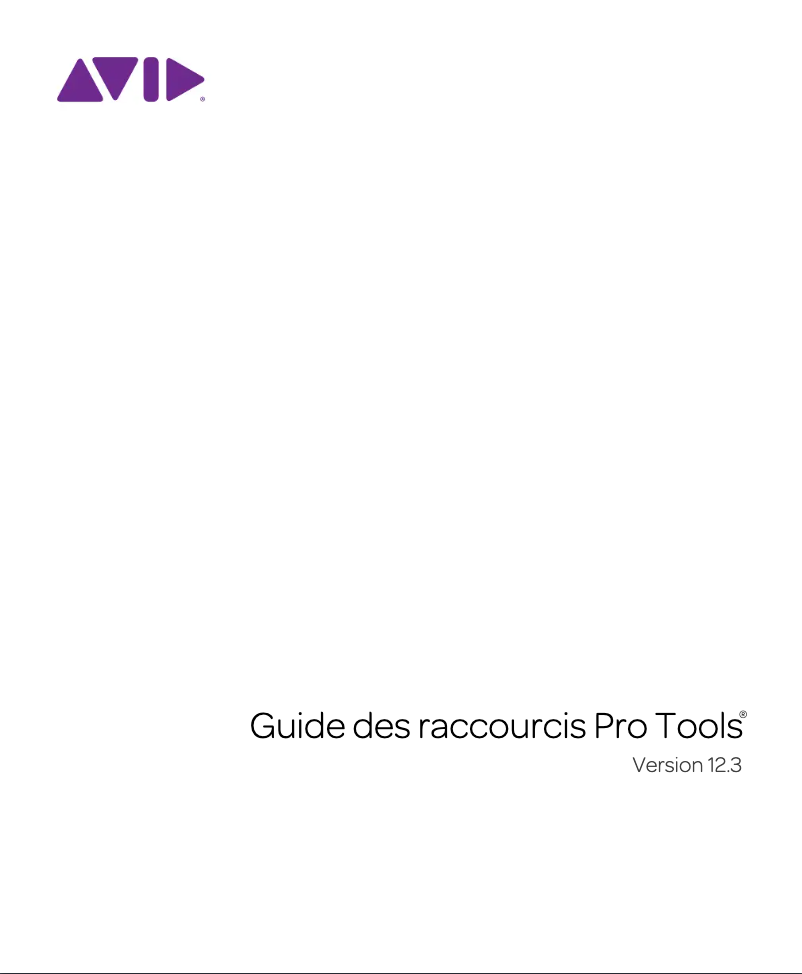 Page 1 de la notice Guide de démarrage rapide Avid Pro Tools 12.3
