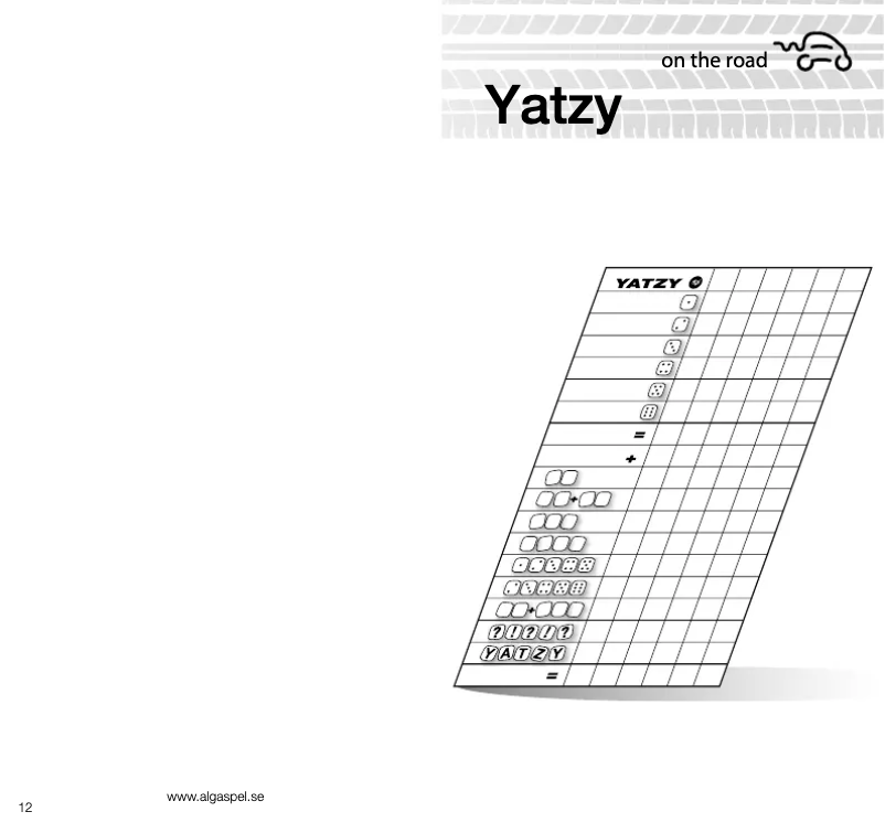 Image de la première page du manuel de l'appareil Yatzy