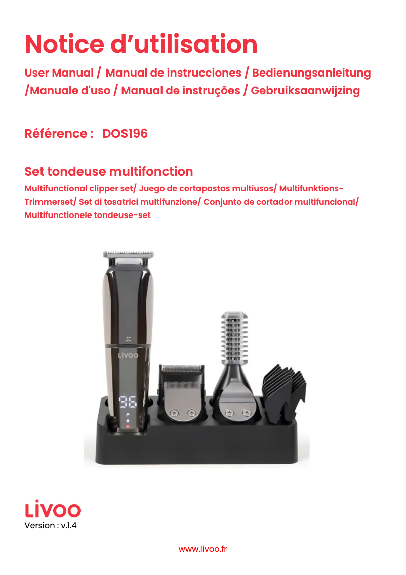 Page n°1 - Manuel utilisateur Livoo DOS196