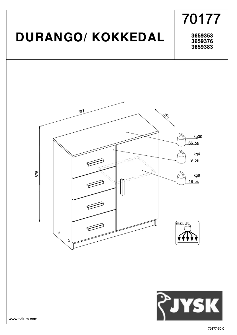Página 1 del manual Manual de usuario JYSK Kokkedal (79x88x32)