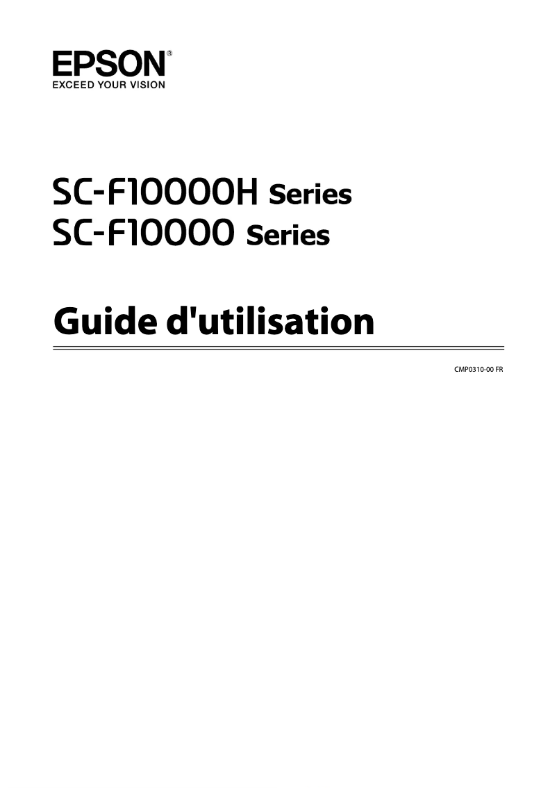 Image de la première page du manuel de l'appareil SureColor SC-F10000H