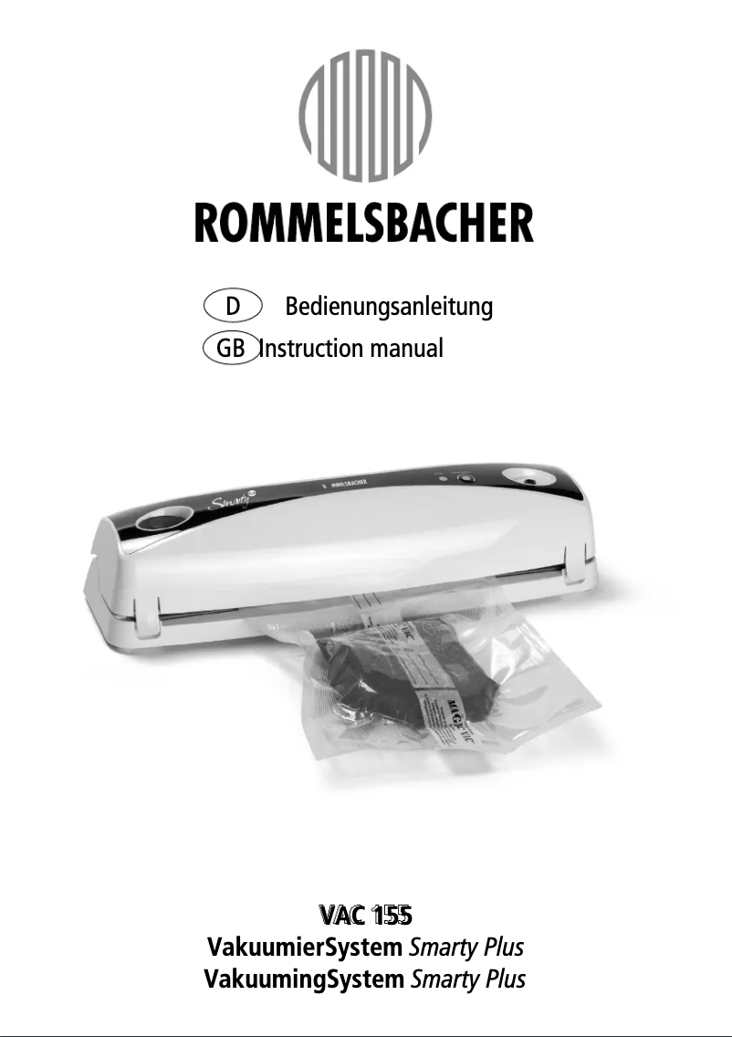 Page n°1 - Manuel utilisateur Rommelsbacher VAC155