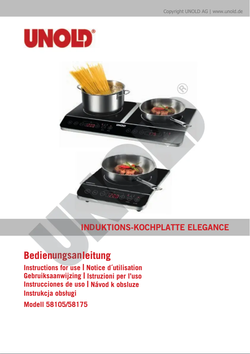 Page 1 de la notice Manuel utilisateur Unold 58105