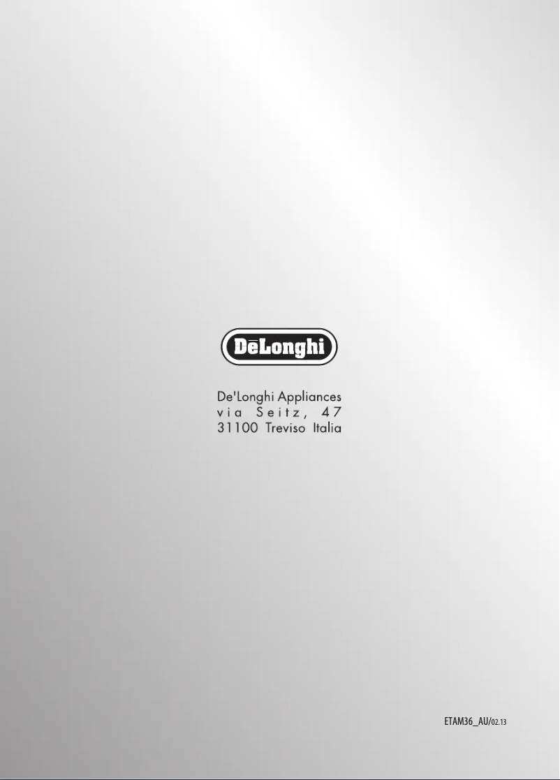 Page 1 de la notice Manuel utilisateur DeLonghi PrimaDonna XS ETAM 36.365.MB