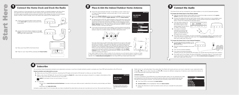 Page n°1 - Guide de démarrage rapide SiriusXM Onyx EZRSXEZR1H1