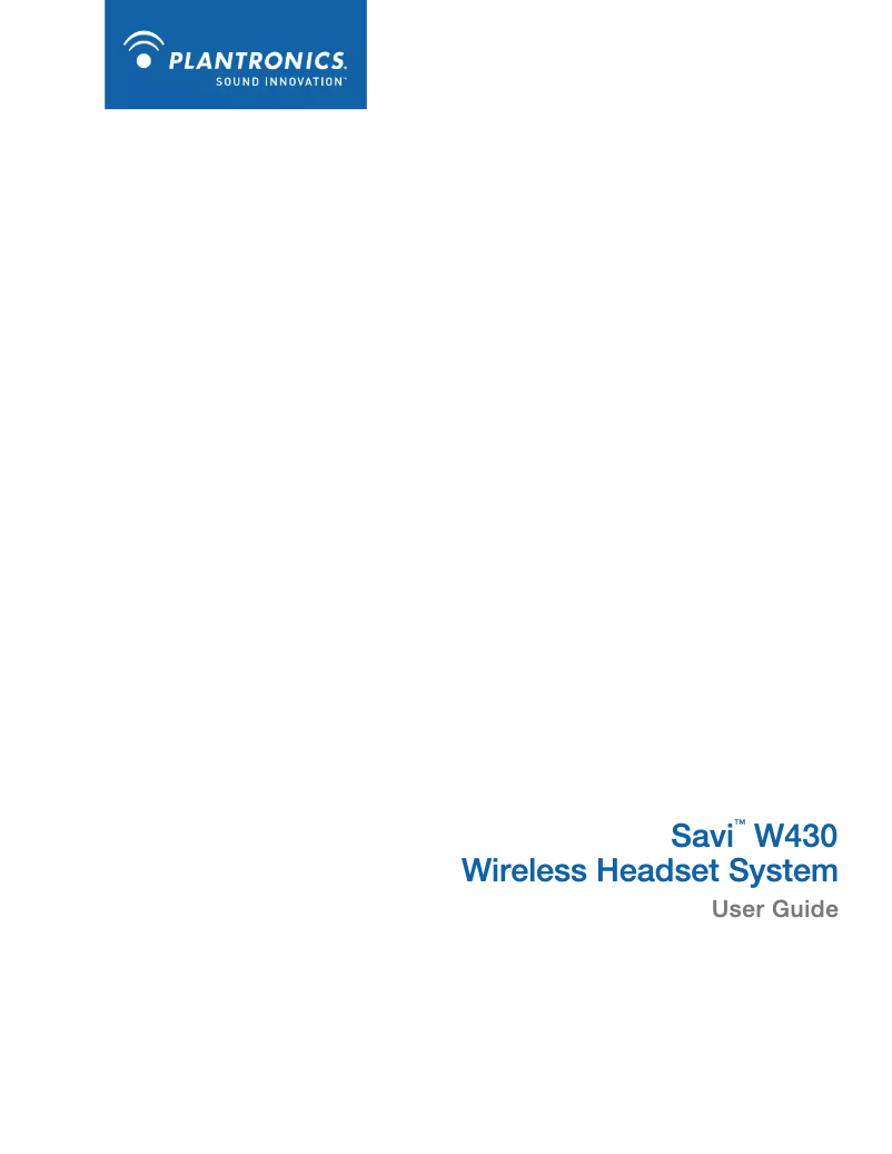 Page 1 de la notice Mode d'emploi Plantronics Savi W430
