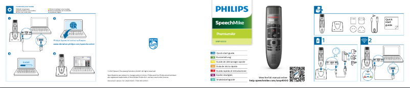 Page 1 de la notice Manuel utilisateur Philips SpeechMike Premium Air SMP4000