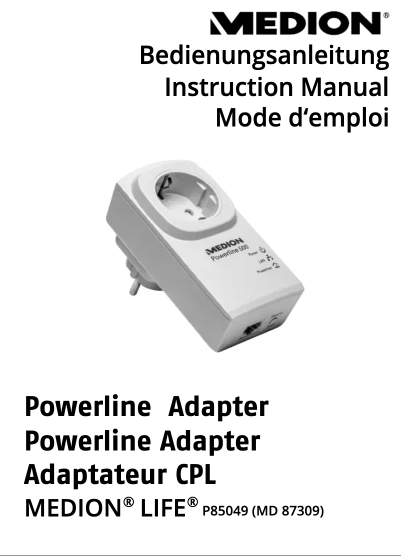 Image de la première page du manuel de l'appareil P85049 (MD 87309)