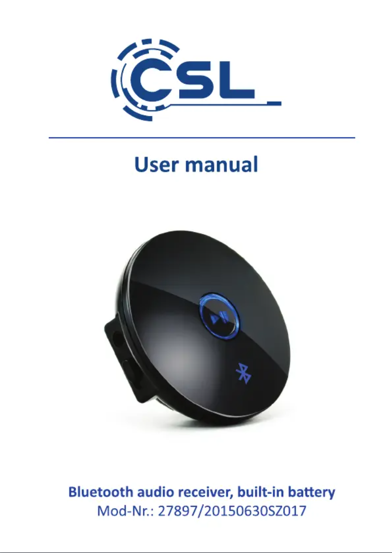 Page n°1 - Manuel utilisateur CSL 300666