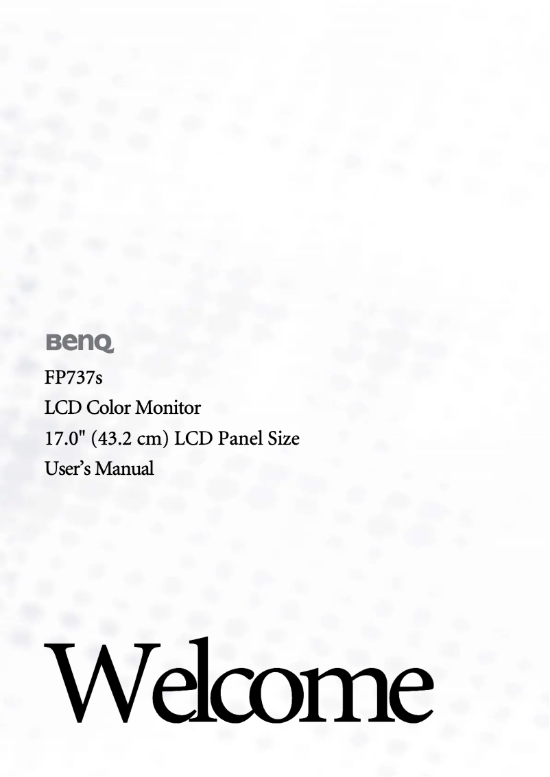 Page 1 de la notice Manuel utilisateur BenQ FP737S