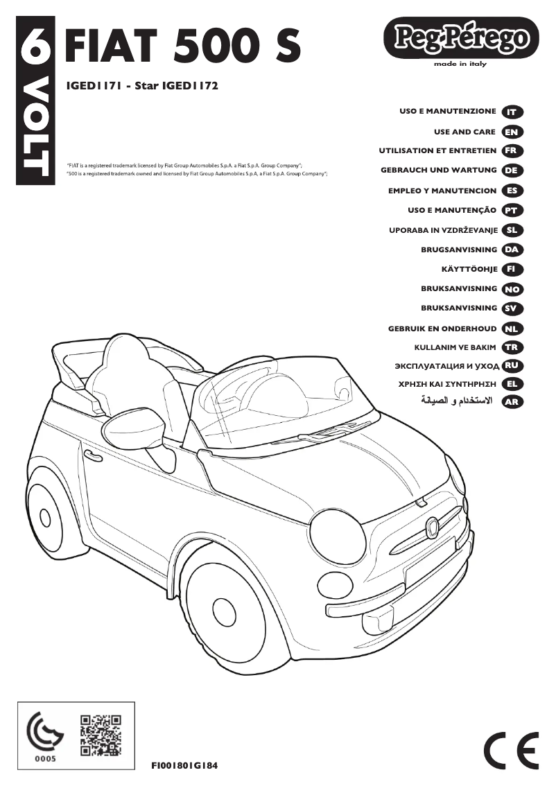 Image de la première page du manuel de l'appareil Fiat 500 S
