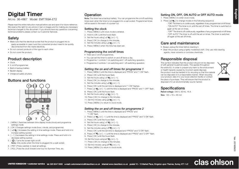 Página 1 del manual Manual de usuario Cotech EMT769A