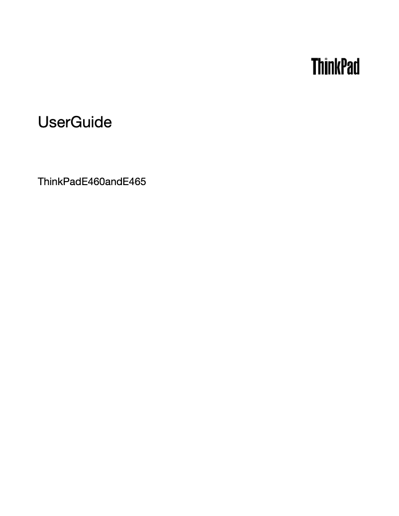 Page n°1 - Manuel utilisateur Lenovo Thinkpad Edge E460