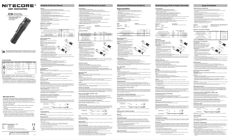 Image de la première page du manuel de l'appareil EC30