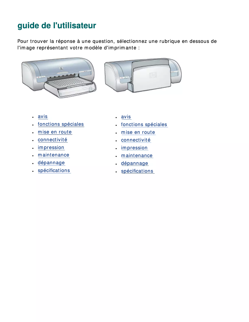 Image de la première page du manuel de l'appareil Deskjet 5100