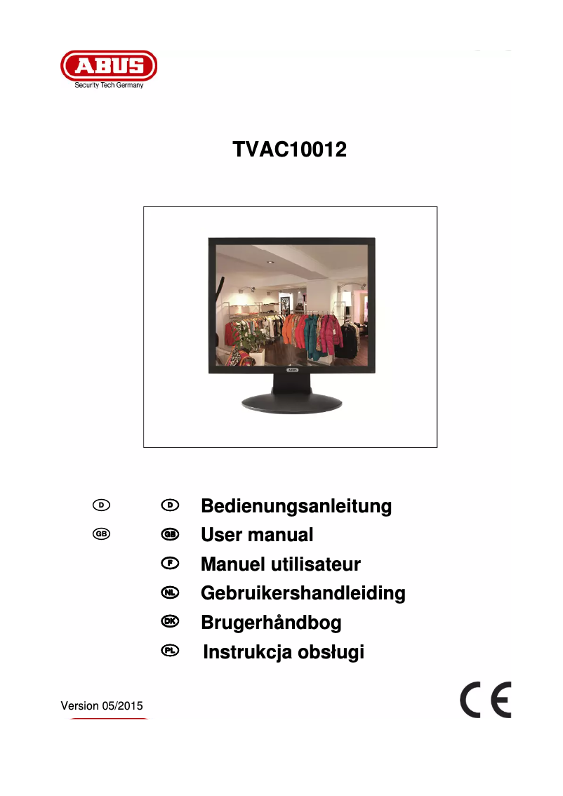 Image de la première page du manuel de l'appareil TVAC10012