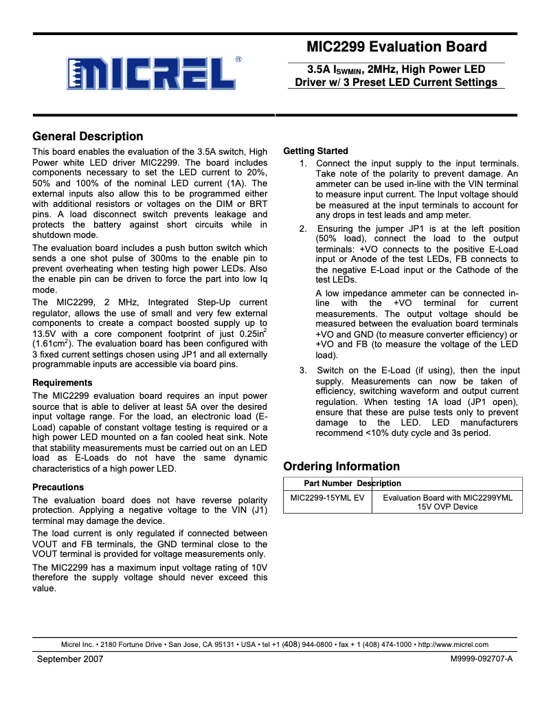 Image de la première page du manuel de l'appareil MIC2299-15YML