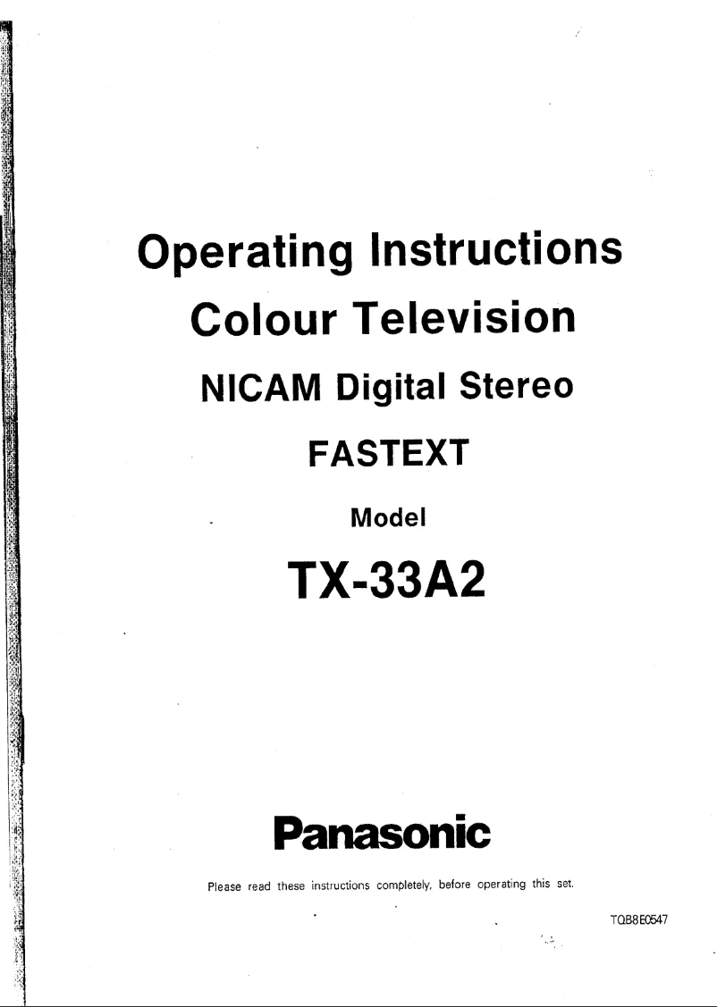 Página 1 del manual Manual de usuario Panasonic TX-33A2