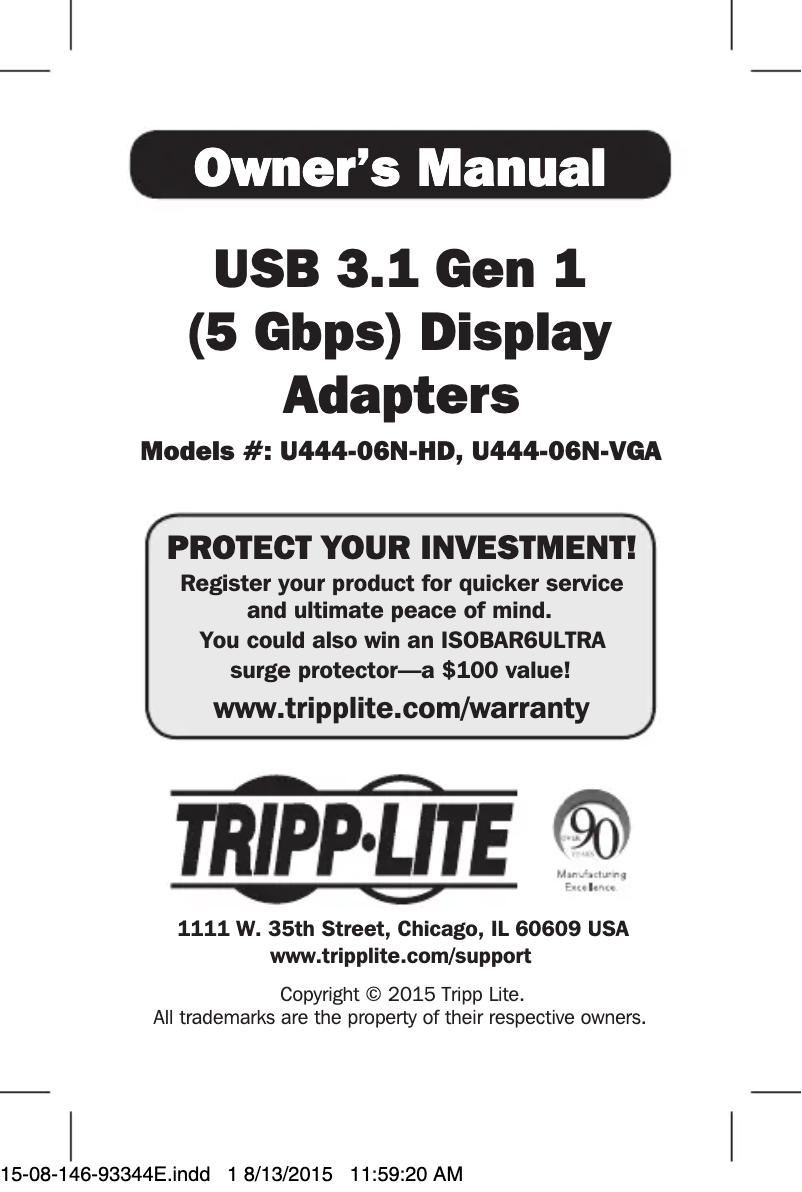 Página 1 del manual Manual de usuario Tripp Lite U444-06N-VGA