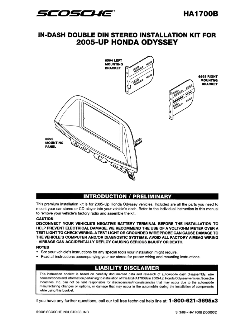 Image de la première page du manuel de l'appareil HA1700B