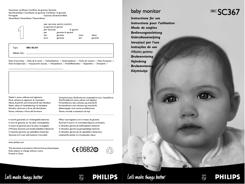Page 1 de la notice Manuel utilisateur Philips SBCSC367