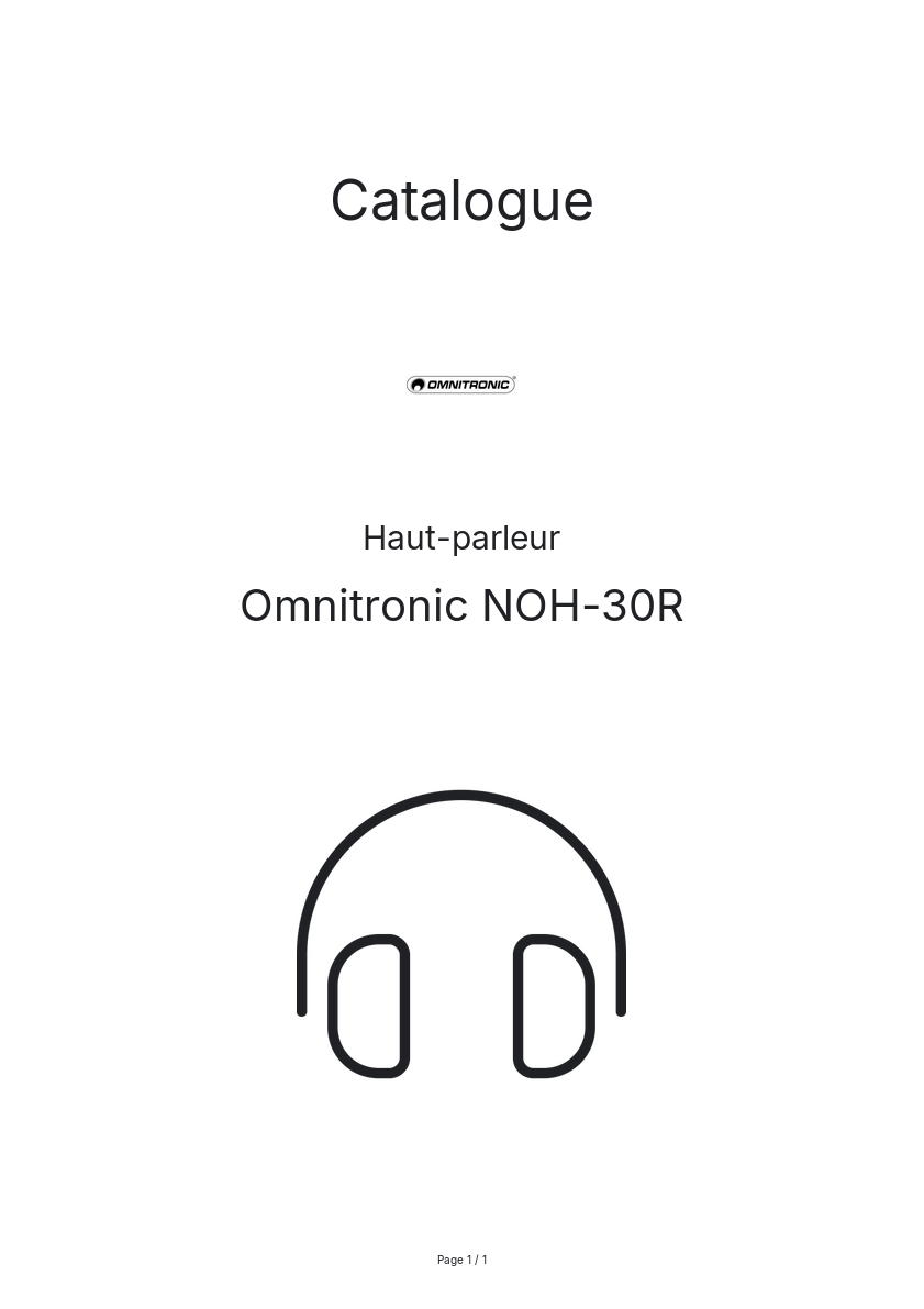 Image de la première page du manuel de l'appareil NOH-30R