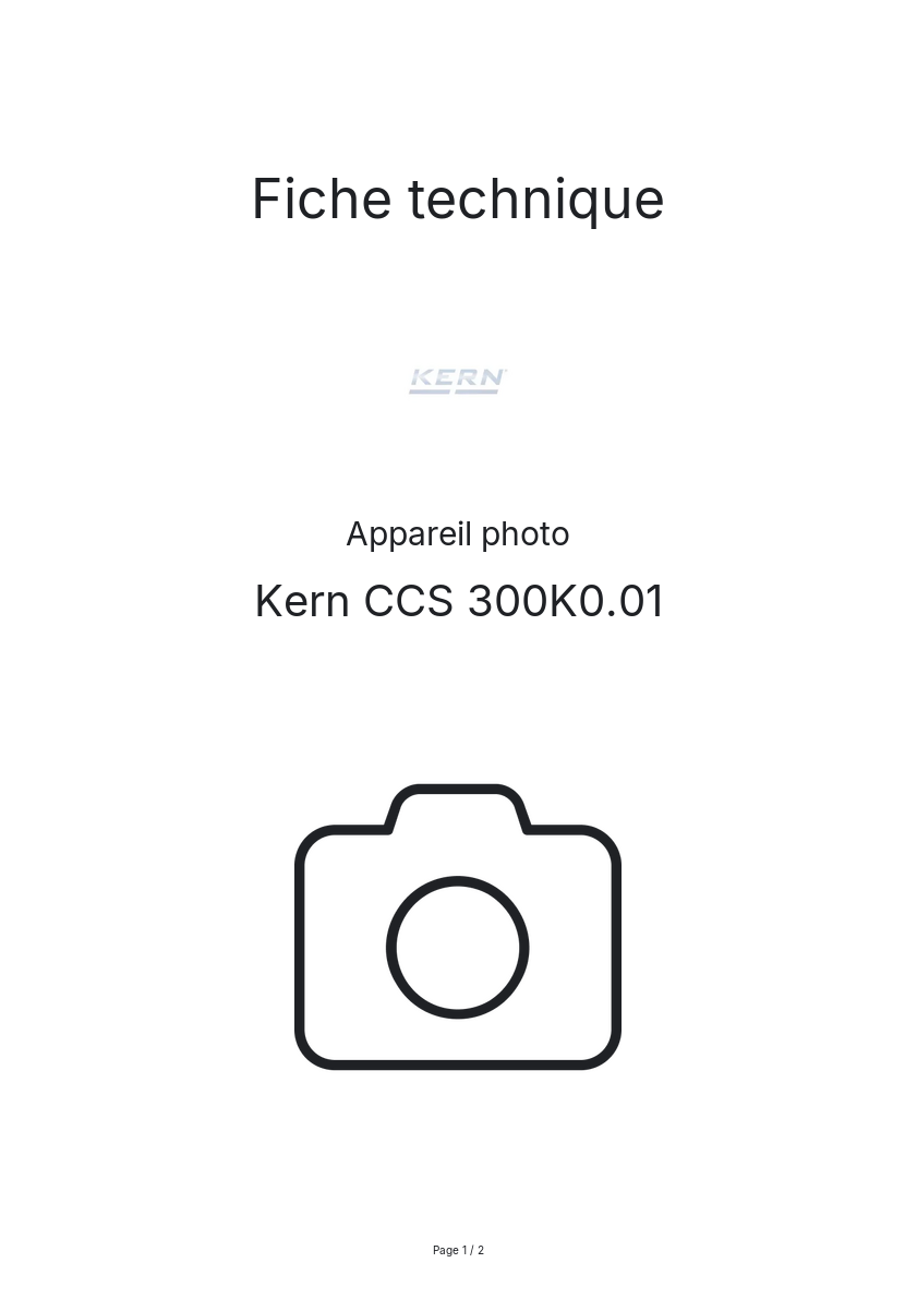 Page n°1 - Fiche technique Kern CCS 300K0.01