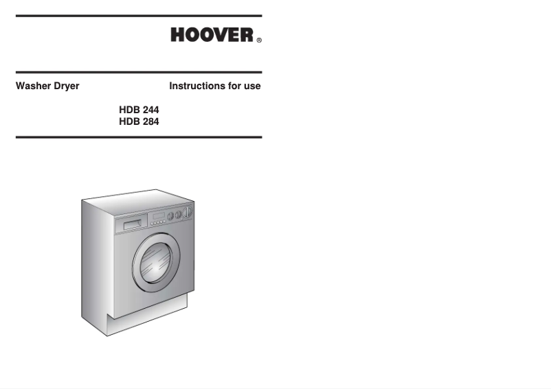 Page 1 de la notice Manuel utilisateur Hoover HDB 284-80