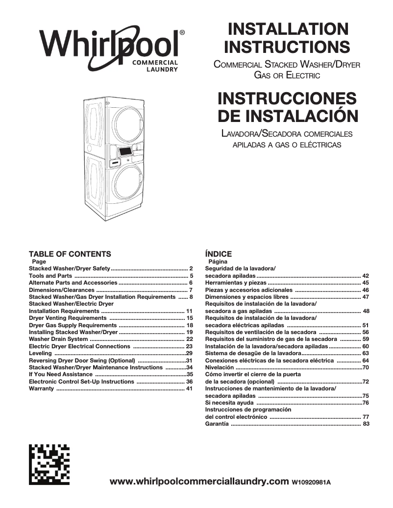 Page 1 de la notice Guide d'installation Whirlpool CGT9100GQ