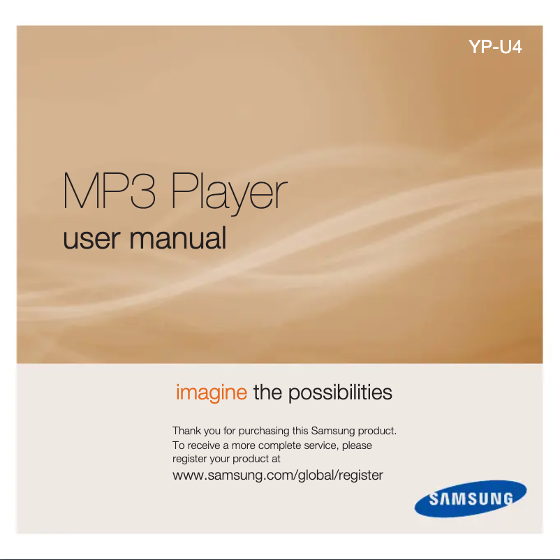 Page 1 de la notice Manuel utilisateur Samsung YP-U4JAU