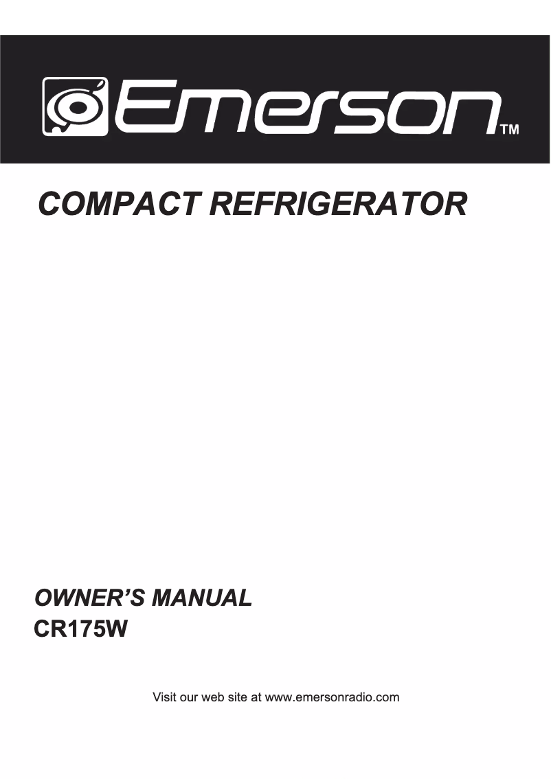 Page 1 de la notice Manuel utilisateur Emerson CR175B