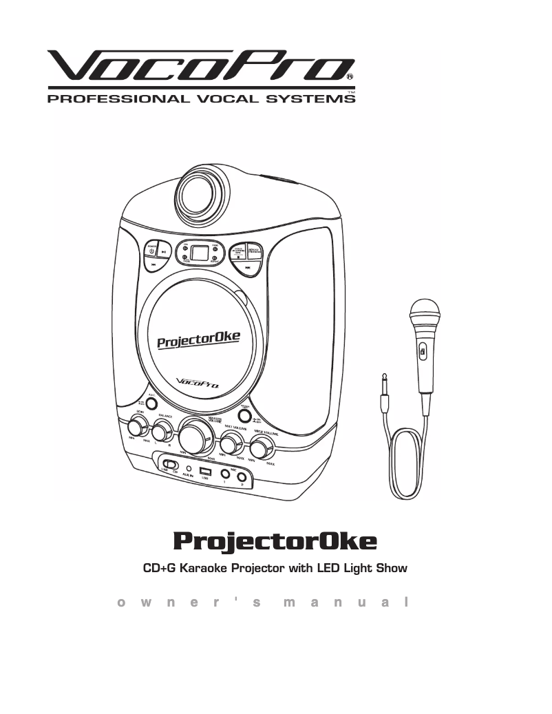 Image de la première page du manuel de l'appareil ProjectorOke